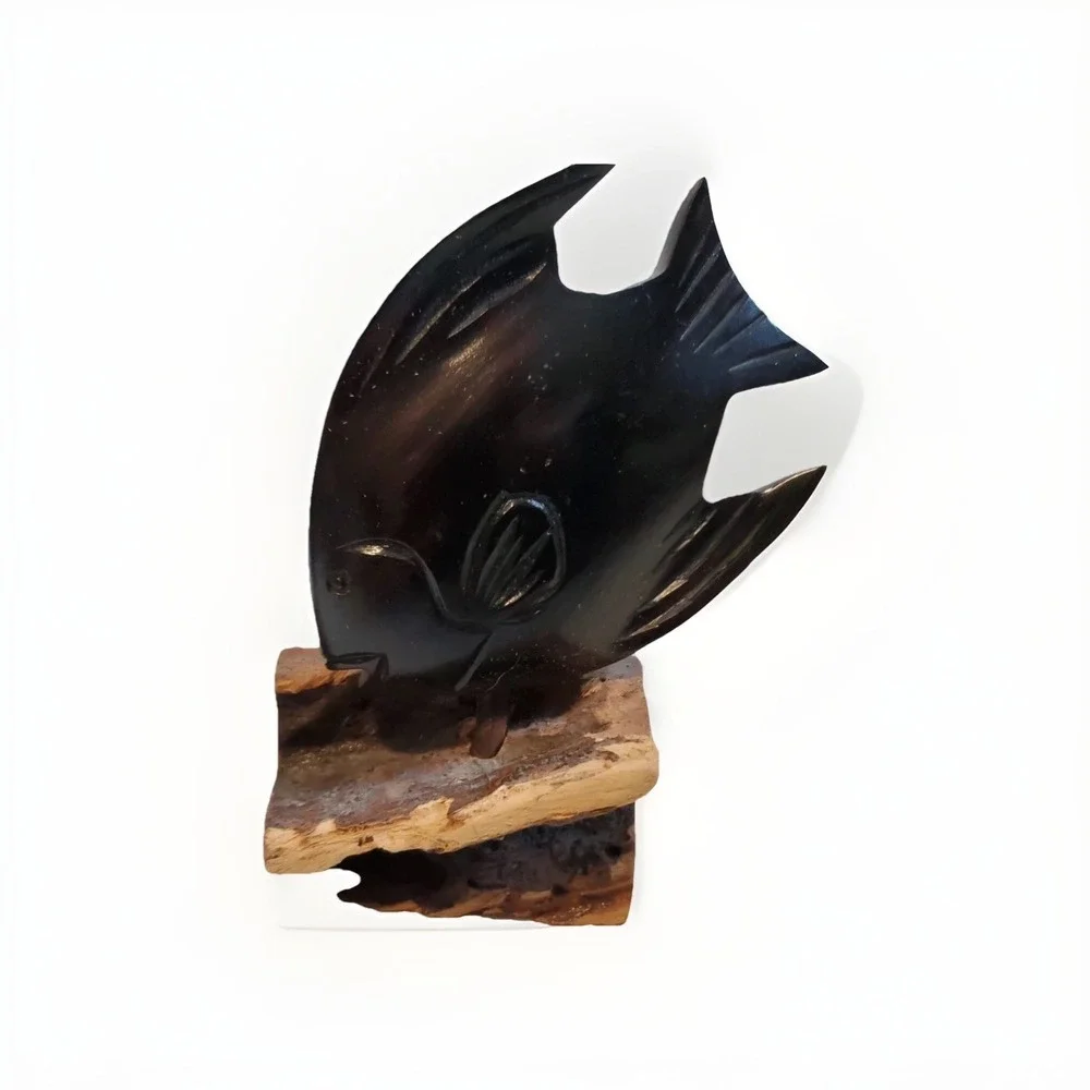 Carved Wooden‎ Fish Bookends Carvings